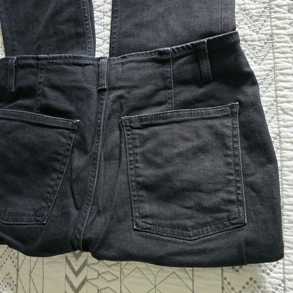 Free People Level Up Slit Slim Jeans Pitch Black Size 28 Inseam 32 NWOT - Picture 8 of 12